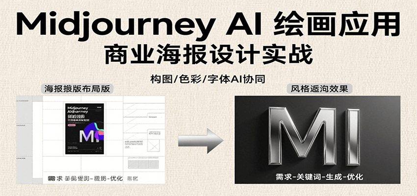 Midjourney AI绘画应用，关键词指令解析、漫画头像制作、海报设计、3D人物生成等-百盟网