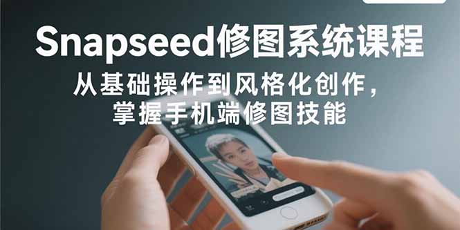 Snapseed修图系统课程：从基础操作到风格化创作，掌握手机端修图技能-智宝网创