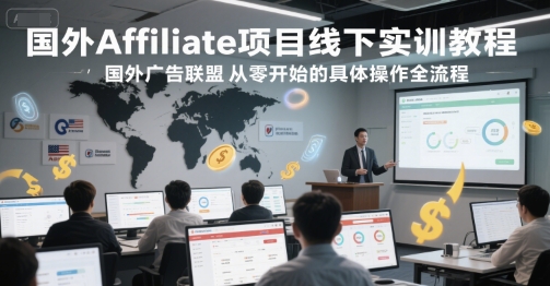 国外Affiliate项目线下实训教程，国外广告联盟从零开始的具体操作全流程-百盟网