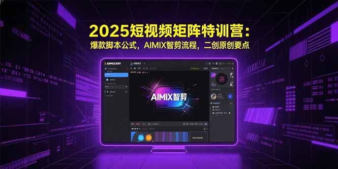 2025短视频矩阵特训营：爆款脚本公式，AIMIX智剪流程，二创原创要点-项目网
