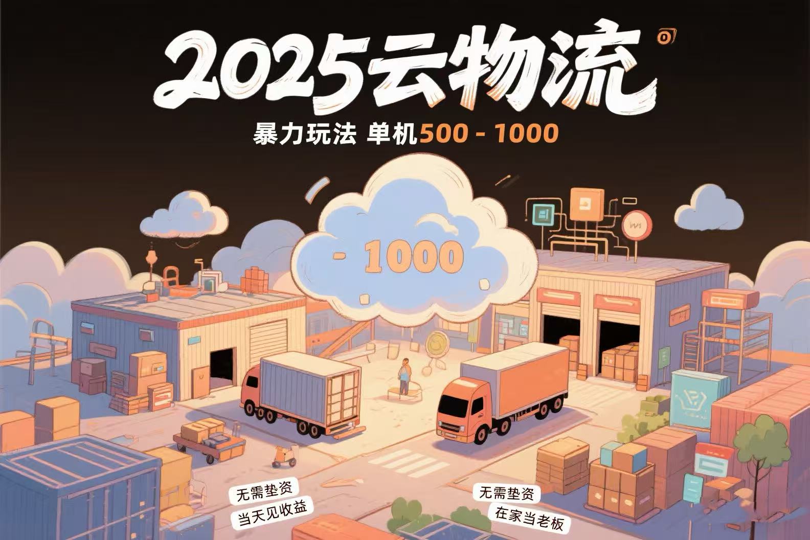 云物流赚差价，项目纯利润500~1000，无需垫资，当天到账。不需要有车，…-百盟网