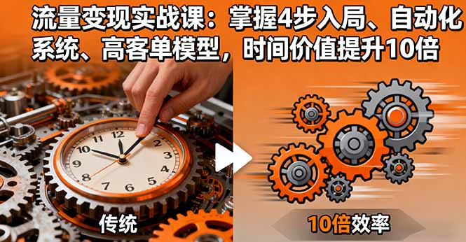 流量变现实战课:掌握4步入局、自动化系统、高客单模型,时间价值提升10倍-百盟网