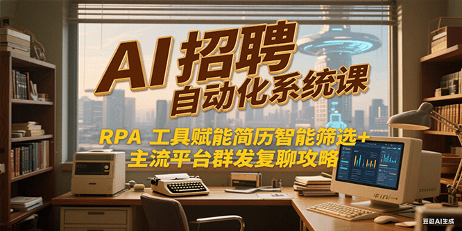 AI招聘自动化系统课，RPA工具赋能简历智能筛选+主流平台群发复聊全攻略-百盟网