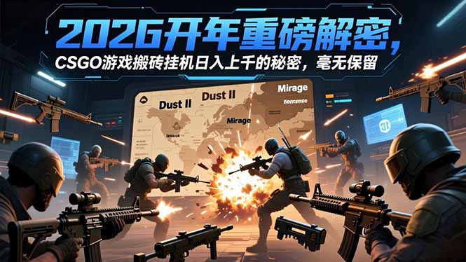 2026开年重磅解密，CSGO游戏搬砖挂机日入上千的秘密，毫无保留-百盟网