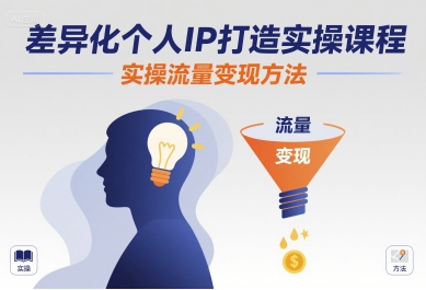 差异化个人IP打造实操课程，实操流量变现方法-百盟网