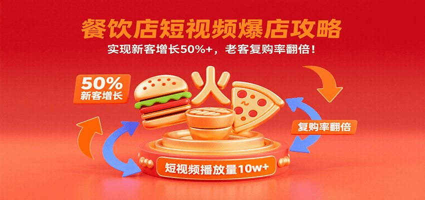 餐饮店短视频爆店攻略：实现新客增长50%+，老客复购率翻倍！-百盟网