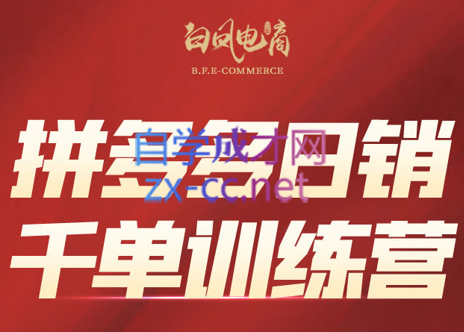 白凤电商·拼多多日销千单训练营(更新9月)-百盟网