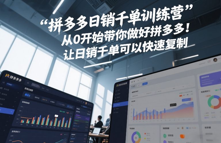拼多多日销千单训练营,从0开始带你做好拼多多,让日销千单可以快速复制(更新26年1月)-百盟网