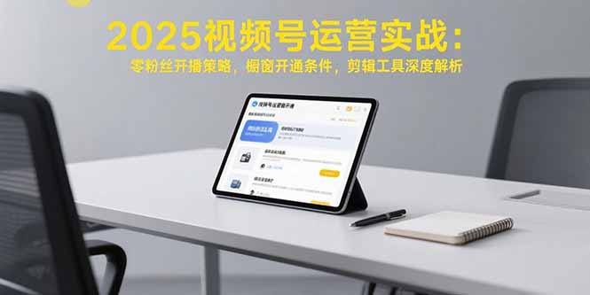 2025视频号运营实战：零粉丝开播策略，橱窗开通条件，剪辑工具深度解析-百盟网