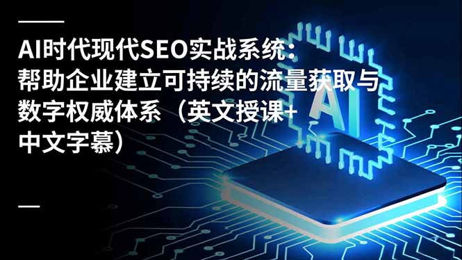 AI时代现代SEO实战系统：帮助企业建立可持续的流量获取与数字权威体系(英文授课+中文字幕-百盟网