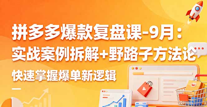 拼多多爆款复盘课-9月：实战案例拆解+野路子方法论，快速掌握爆单新逻辑-百盟网