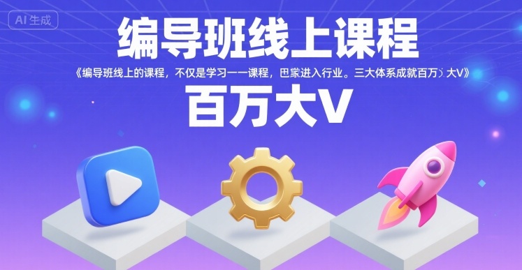 编导班线上课程，不仅是学习一门课程，更是进入一个行业，三大体系成就百万大V-百盟网
