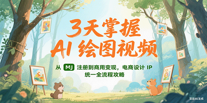 3天掌握AI绘图视频，从MJ 注册到商用变现，电商设计IP统一全流程攻略-百盟网