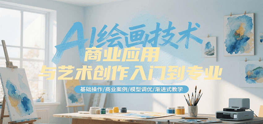 AI绘画技术商业应用与艺术创作入门到专业，基础操作/商业案例/模型调优/渐进式教学-百盟网