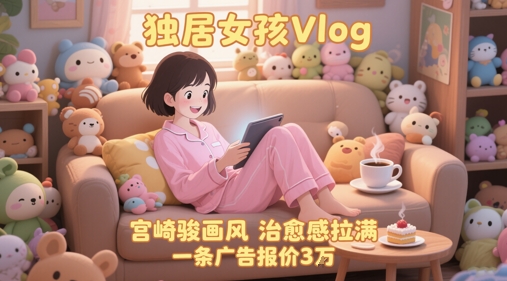 单个账号涨粉71W！用AI制作独居女孩Vlog，宫崎骏画风，治愈感拉满，一条广告报价3W-百盟网