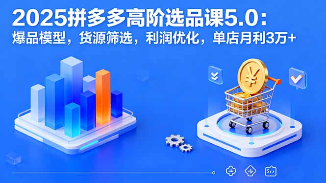 2025拼多多高阶选品课5.0：爆品模型，货源筛选，利润优化，单店月利3万+-百盟网