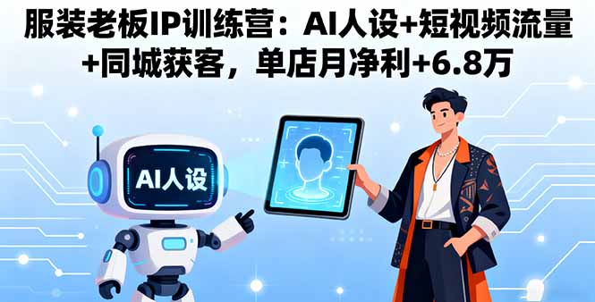 服装老板IP训练营：AI人设+短视频流量+同城获客，单店月净利+6.8万-百盟网
