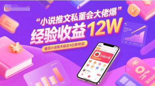 小说推文私董会大佬爆单经验分享收益12W，番茄小说每天稳定4位数收益-创圈网