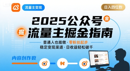 公众号流量主变现项目2025，普通人也能通过这个项目日入四位数-百盟网