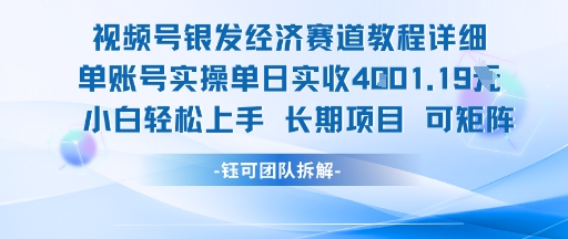 视频号银发经济赛道单账号实操单日实收1k+，小白轻松上手长期项目-云阁资源网