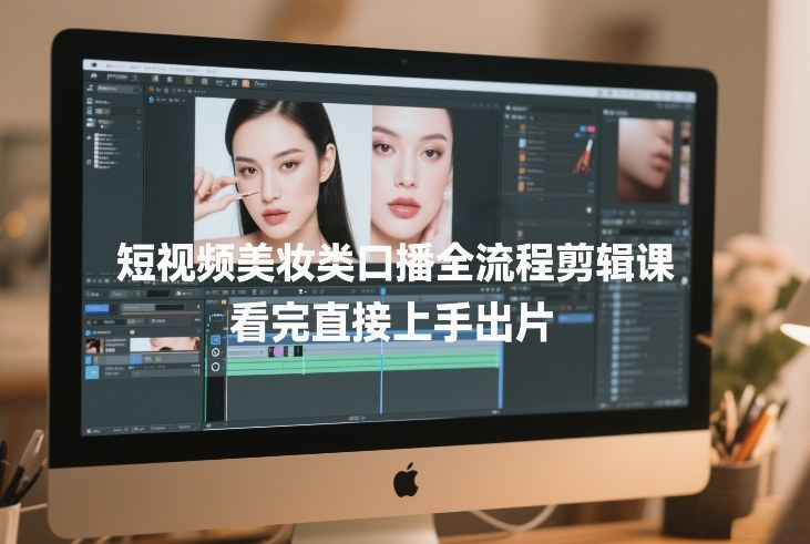 短视频美妆类口播全流程剪辑课，看完直接上手出片-百盟网