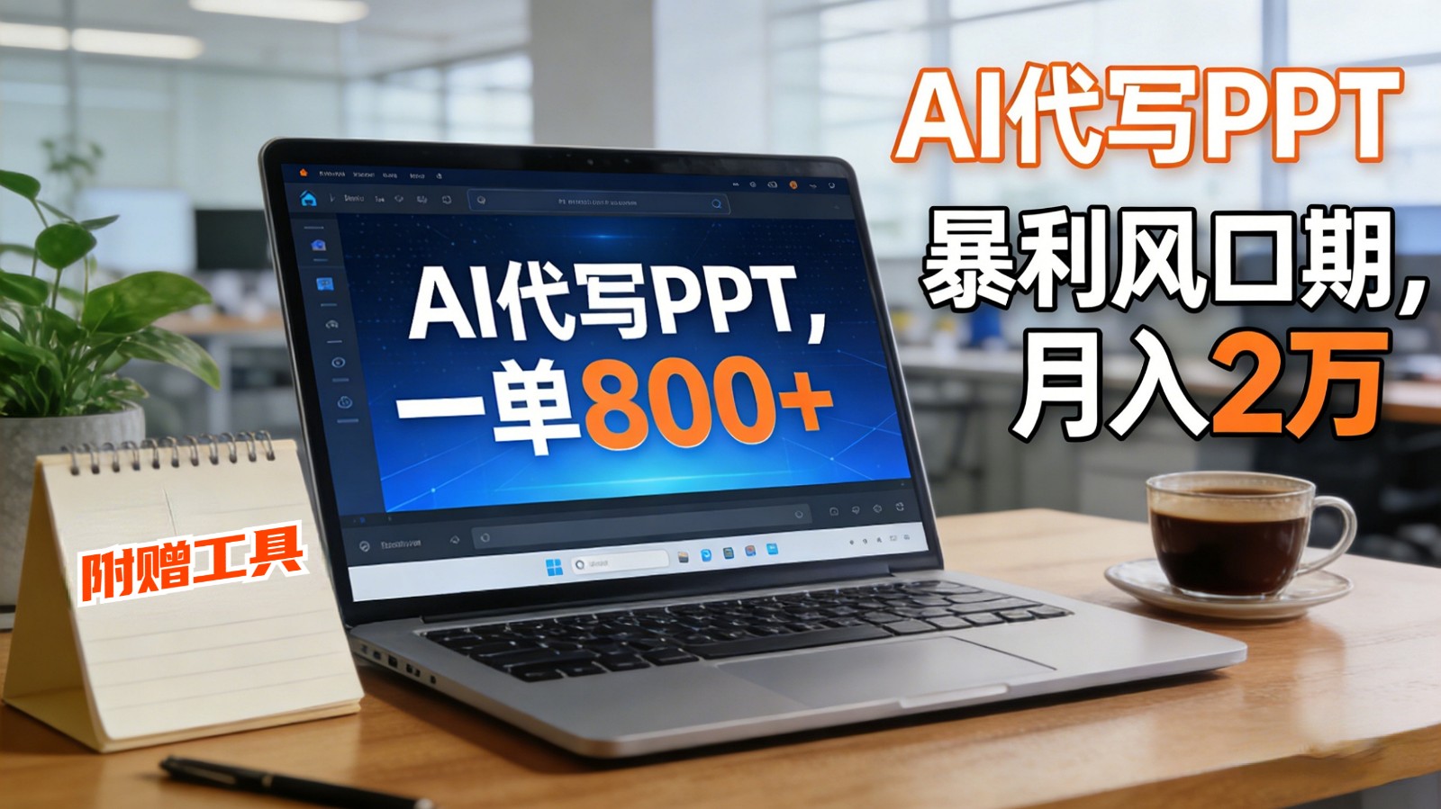AI 代写做 PPT！一单狂赚 800+，风口期月入 2 万(工具 + 提示词直接送)-百盟网