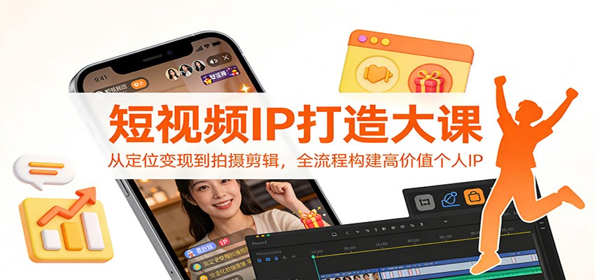 短视频IP打造大课：从定位变现到拍摄剪辑，全流程构建高价值个人IP-百盟网