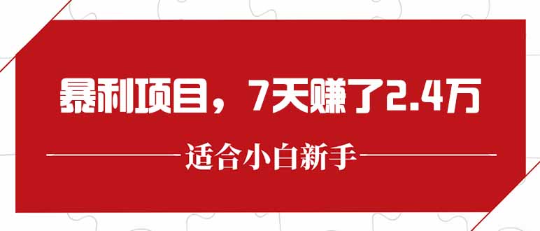 最新暴利项目，每单收益轻松在300以上，7天赚了2.4万-百盟网