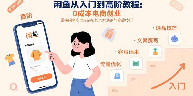 闲鱼从入门到高阶教程：0成本电商创业，掌握闲鱼卖货核心方法论与实战技巧-百盟网