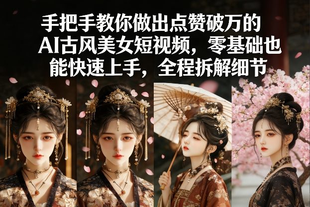 手把手教你做出点赞破万的AI古风美女短视频，零基础也能快速上手，全程拆解细节-百盟网