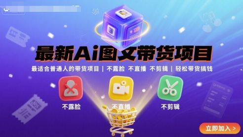 最新Ai图文带货项目，最适合普通人的带货项目，不露脸 不直播 不剪辑就可以轻松带货搞钱-百盟网