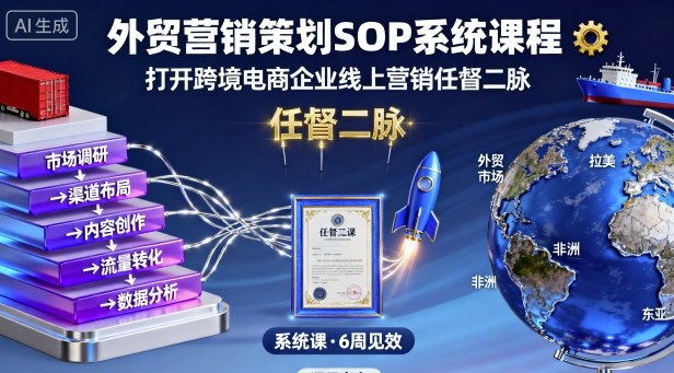 外贸营销策划SOP系统课程，打开跨境电商企业线上营销任督二脉-百盟网