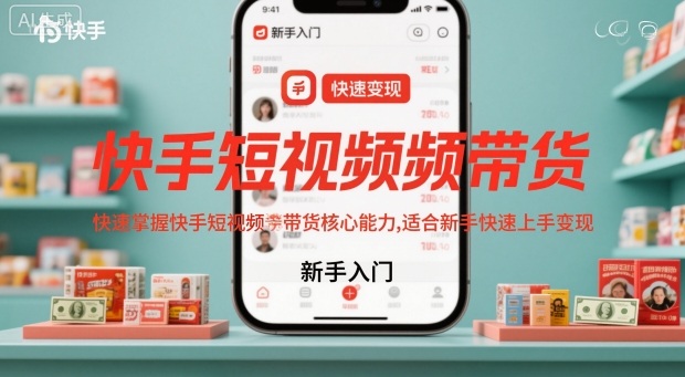 快手短视频带货，快速掌握快手短视频带货核心能力，适合新手快速上手变现-百盟网
