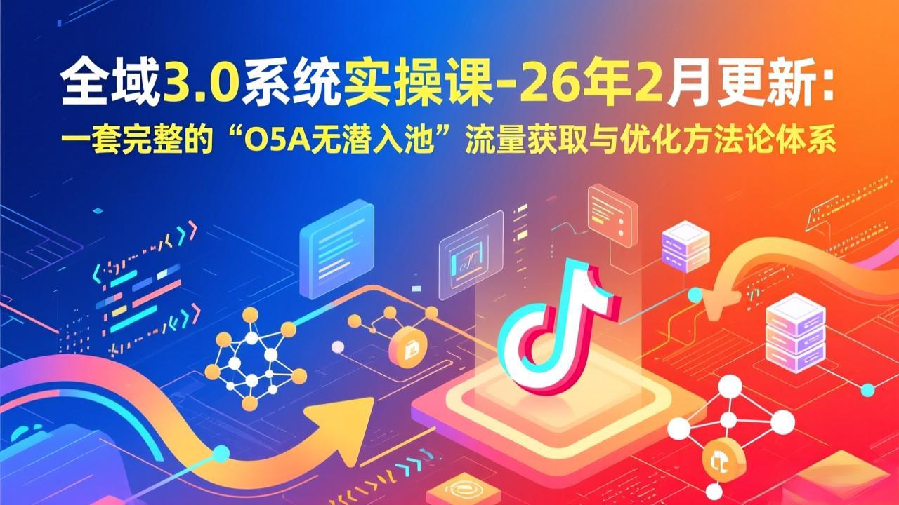 全域3.0系统实操课-26年2月更新：一套完整的“O5A无潜入池”流量获取与优化方法论体系-百盟网
