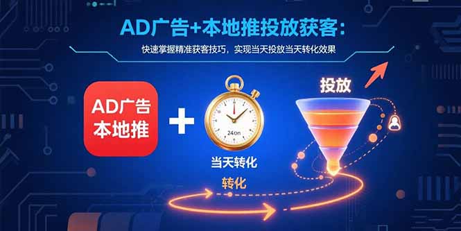 AD广告+本地推投放获客：快速掌握精准获客技巧，实现当天投放当天转化效果-时光资源网