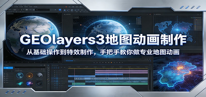 GEOlayers3地图动画制作：从基础操作到特效制作，手把手教你做专业地图动画-百盟网