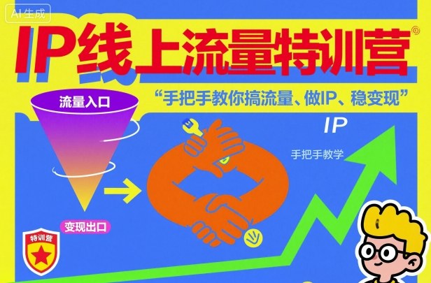 IP线上流量特训营，手把手教你搞流量、做IP、稳变现-百盟网