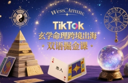 TikTok玄学命理跨境出海双语掘金课，手把手教你用命理知识精准直击海外用户痛点-百盟网