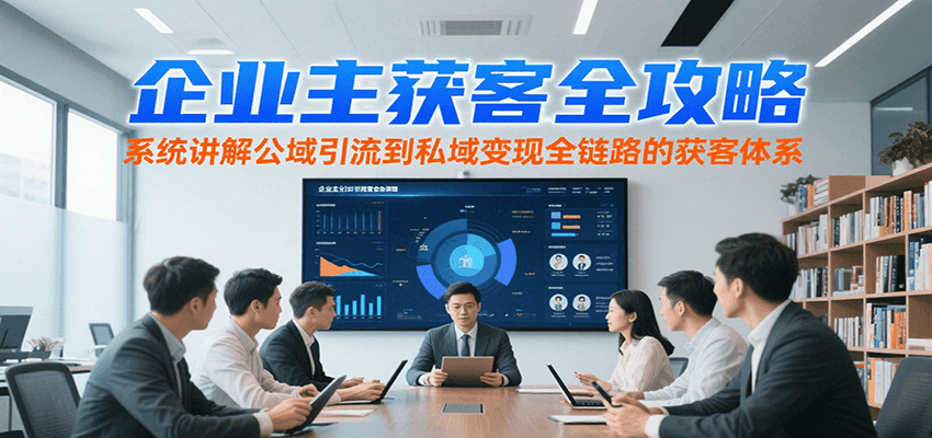 企业主获客全攻略，系统讲解公域引流到私域变现全链路的获客体系-创盟网