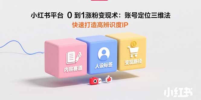 小红书平台0到1涨粉变现术：账号定位三维法，快速打造高辨识度IP-百盟网