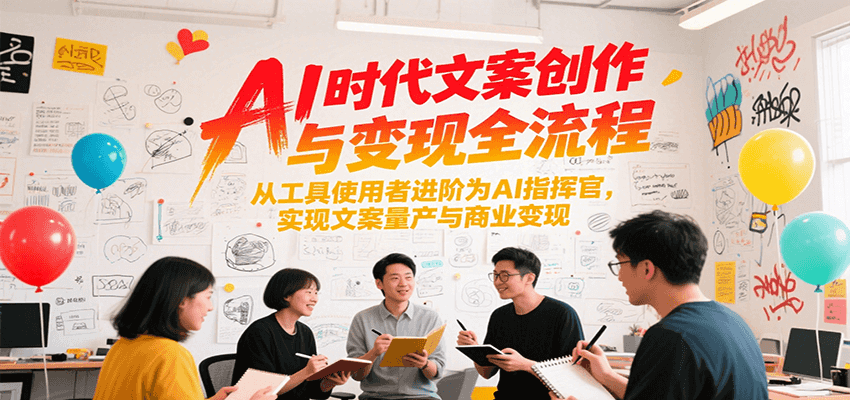 AI时代文案创作与变现全流程，从工具使用者进阶为AI指挥官，实现文案量产与商业变现-百盟网