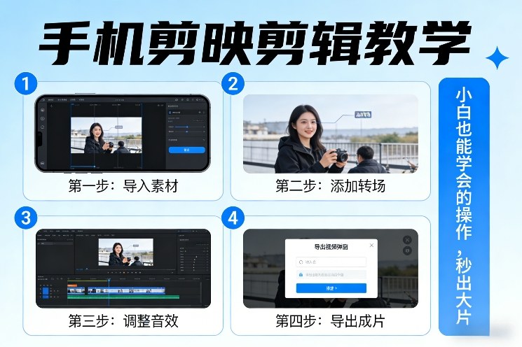 手机剪映剪辑教学，小白也能学会的操作，秒出大片-百盟网