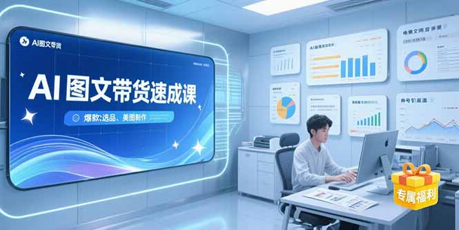AI图文带货速成课，养号引流秘籍，爆款选品策略，美图制作全流程-百盟网