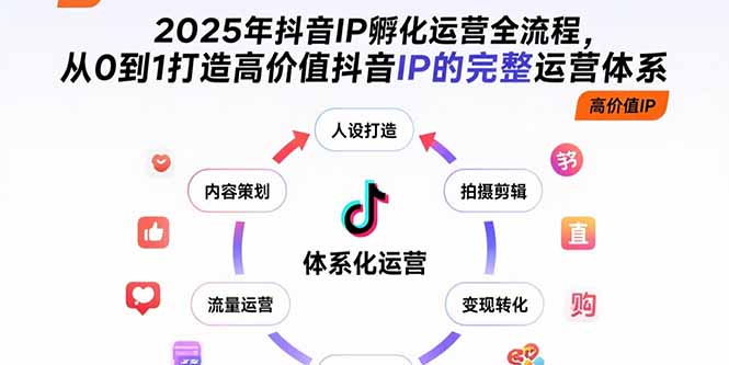 2025年抖音IP孵化运营全流程，从0到1打造高价值抖音IP的完整运营体系-云阁资源网