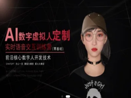 AI数字虚拟人定制，实时语音交互训练营(零基础)，前沿核心数字人开发技术-百盟网