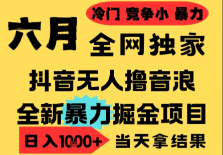 25年6月高爆抖音无人直播最新撸音浪掘金项目，小白可做，无脑日入1k+，门槛低可批量矩阵【揭秘】-百盟网
