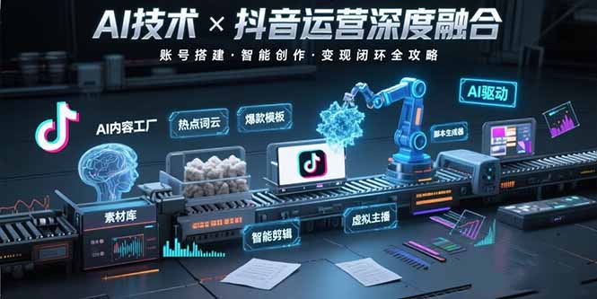 AI技术与抖音运营的深度融合应用：涵盖账号搭建、内容创作、收益变现等-百盟网