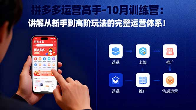 拼多多运营高手-10月训练营:讲解从新手到高阶玩法的完整运营体系!-百盟网