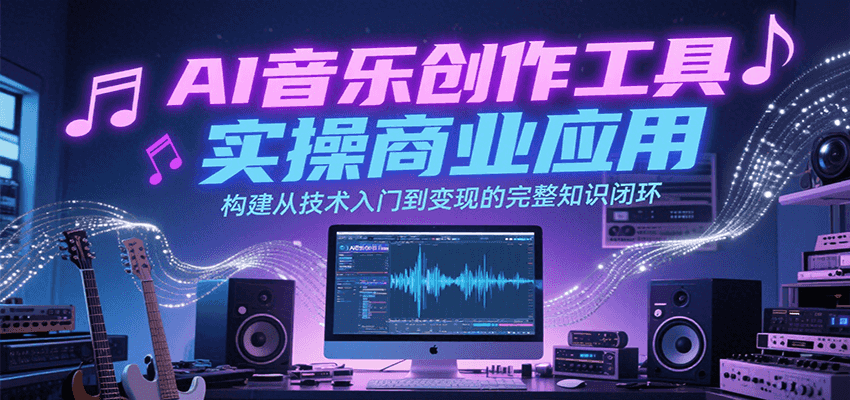AI音乐创作工具实操商业应用，构建从技术入门到变现的完整知识闭环-百盟网