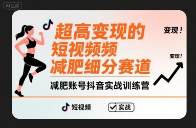 超高变现的短视频减肥细分赛道，减肥账号抖音实战训练营-百盟网